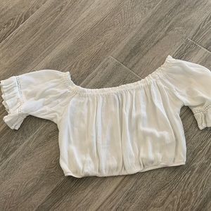 White blouse crop top